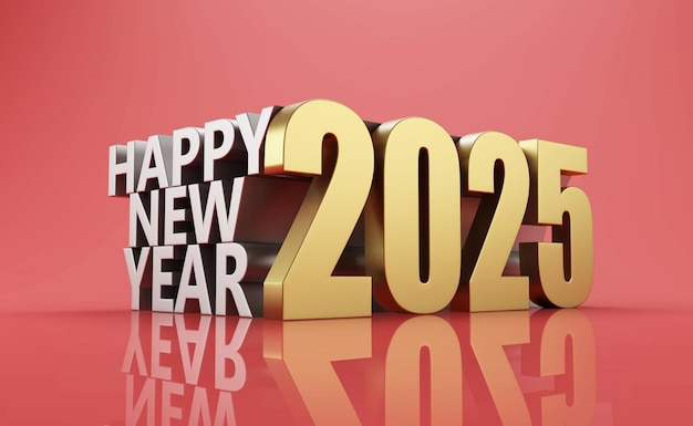 Nuevo año 2025 Concepto de diseño creativo Imagen renderizada en 3D