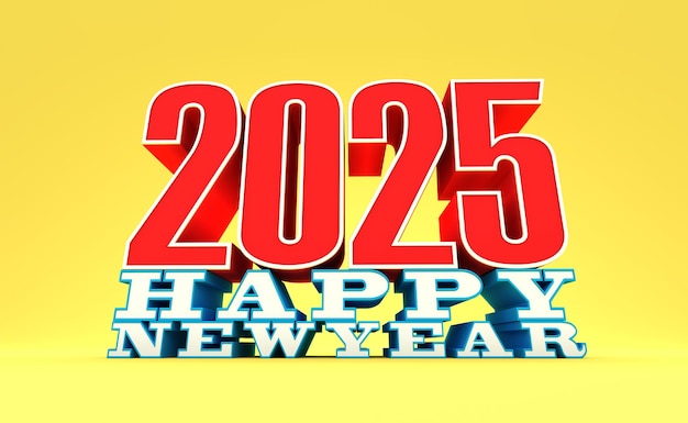 Nuevo año 2025 Concepto de diseño creativo Imagen renderizada en 3D