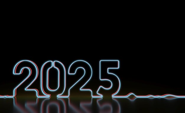 Nuevo año 2025 Concepto de diseño creativo Imagen renderizada en 3D