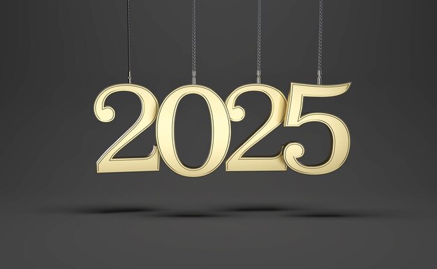 Nuevo año 2025 Concepto de diseño creativo Imagen renderizada en 3D