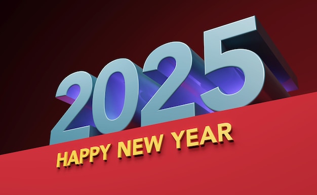 Nuevo año 2025 Concepto de diseño creativo Imagen renderizada en 3D