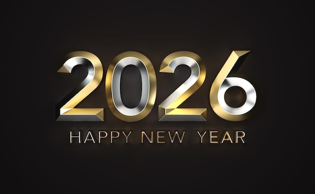 Nuevo año 2026 Concepto de diseño creativo Imagen renderizada en 3D
