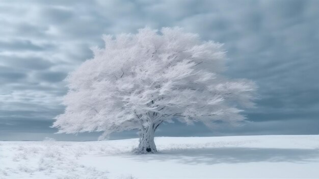 Nuevo árbol bosque año de Navidad invierno nieve blanca fondo abeto cielo de vacaciones IA generativa