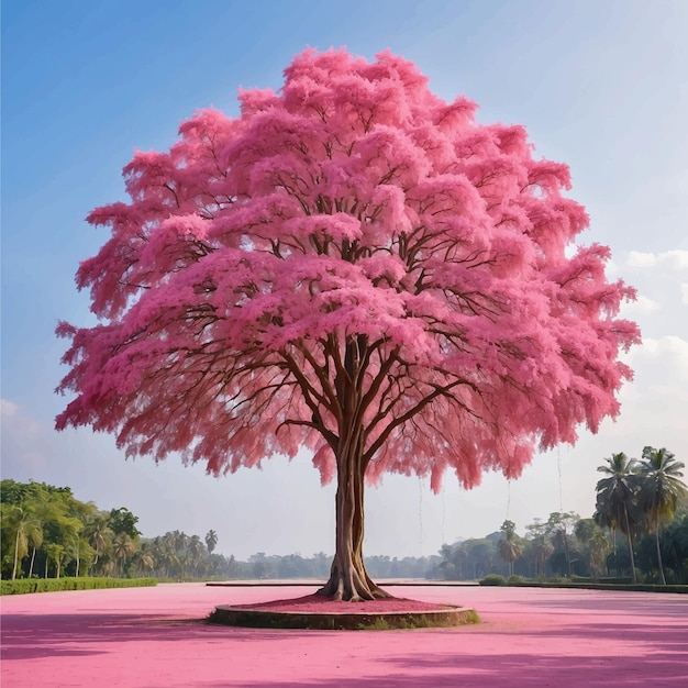 Foto nuevo árbol rosa jardín shimul syhletbangladesh