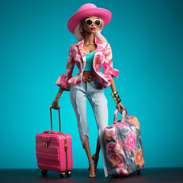 El nuevo cine de películas de Barbie posa con ropa de moda de cumpleaños de muñecas