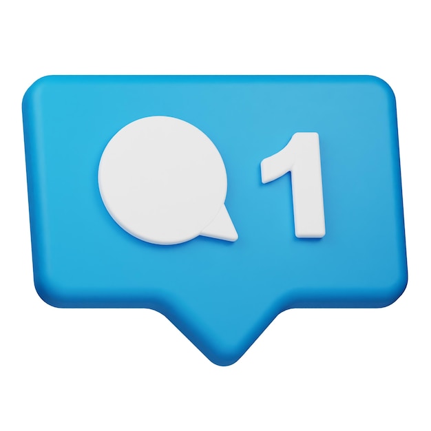nuevo comentario notificación icono 3D aislado en el fondo blanco