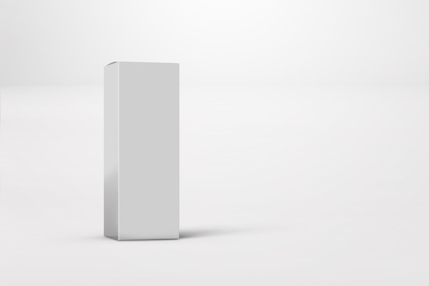 Nuevo diseño de la caja blanca brillante paquete aislado plantilla para su diseño o obra de arte 3D renderización