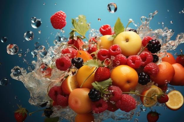 Un nuevo fondo apetecible sobre el tema de las frutas saludables
