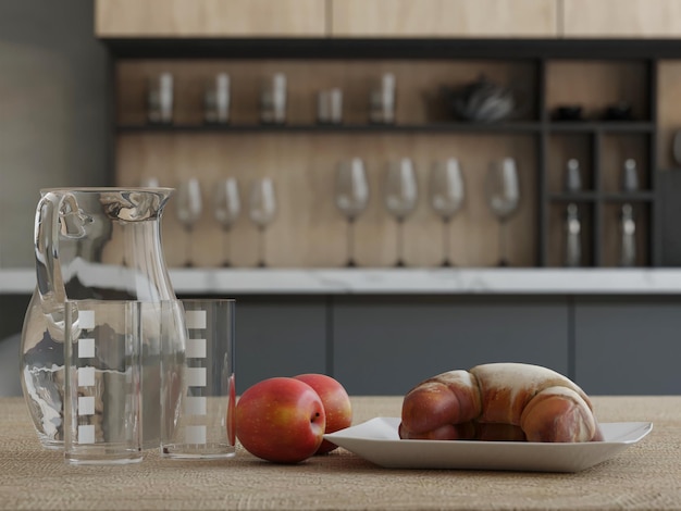 Nuevo interior de cocina moderna.