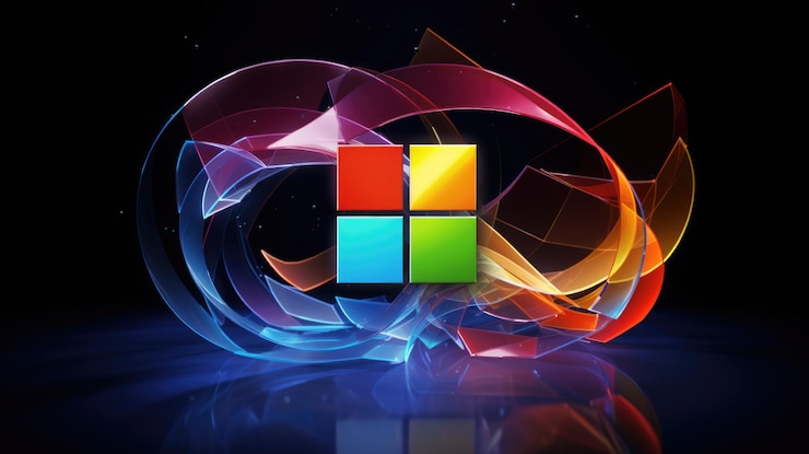 Foto nuevo logotipo de windows y diseño de fondo de escritorio