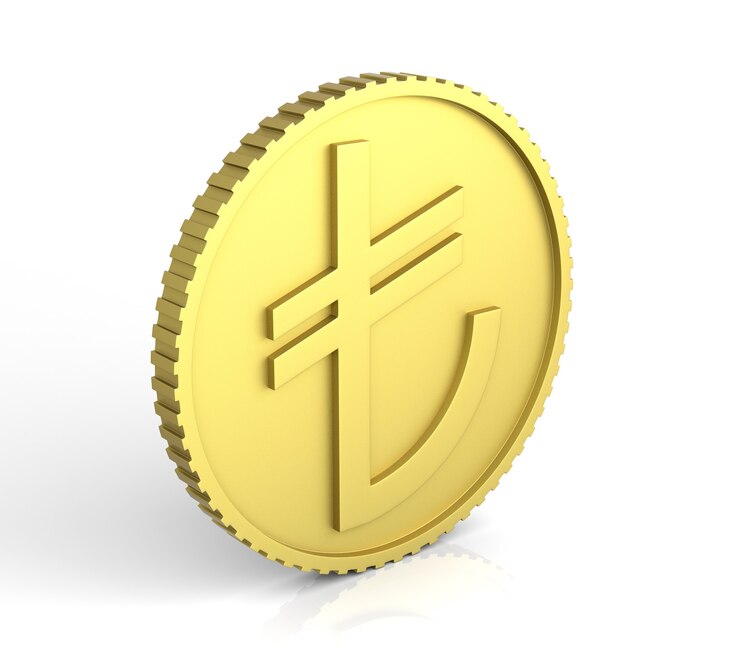 Foto nuevo símbolo de la lira turca. representación 3d.