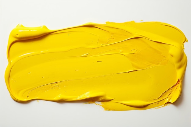 Nuevo tubo de pintura al óleo amarillo sobre fondo blanco generativo Ai