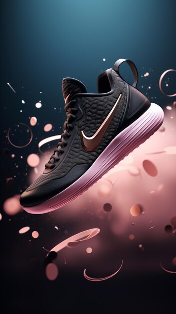 El nuevo zapato de Nike es un esquema de colores negro y rosa generativo ai