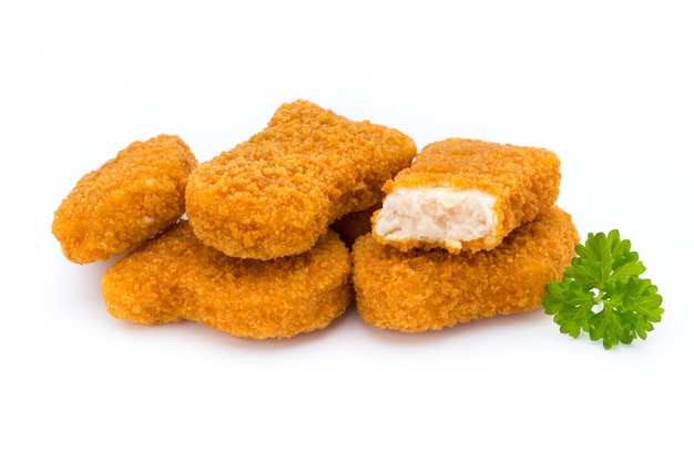 Nugget Chiken auf dem Weiß.