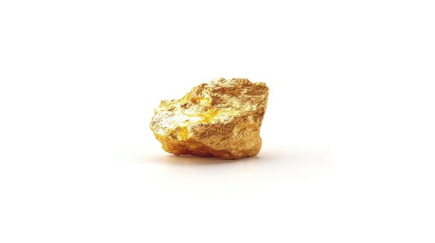 Nugget de ouro isolado em branco