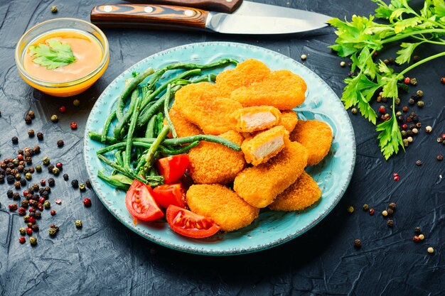 Nuggets com legumes