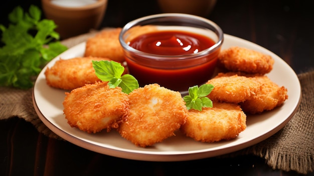 Nuggets de frango com molho de ketchup