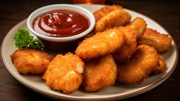 Nuggets de frango com molho de ketchup