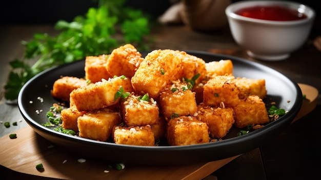 Nuggets de tofu veganos crocantes e saborosos