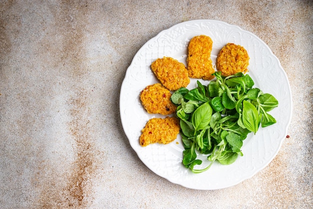 nuggets vegetariano sin carne comida a base de plantas comida saludable comida merienda en la mesa espacio de copia comida