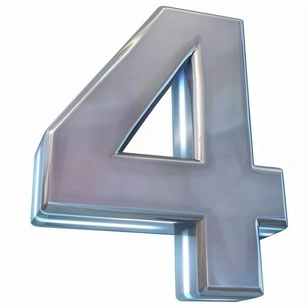 Numerische Nummer vier im kreativen digitalen Kunststil