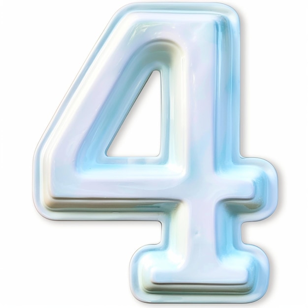 Numerische Nummer vier im kreativen digitalen Kunststil