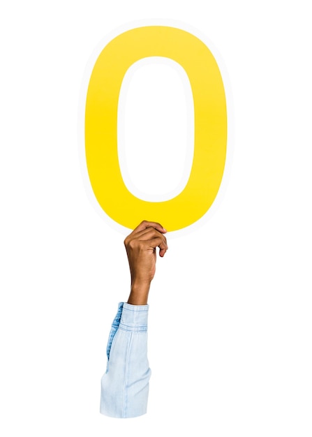 Número 0 png sinal de mão transparente de fundo