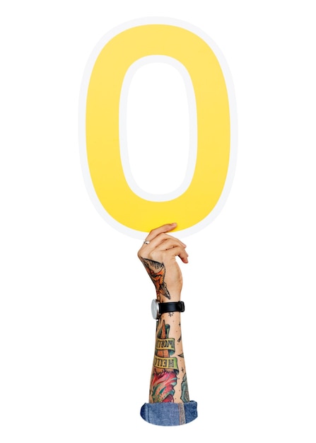 Número 0 png sinal de mão transparente de fundo
