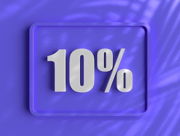 Número 10 por ciento de fondo 3d