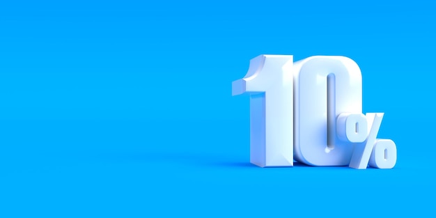 Número 10 por cento 3d