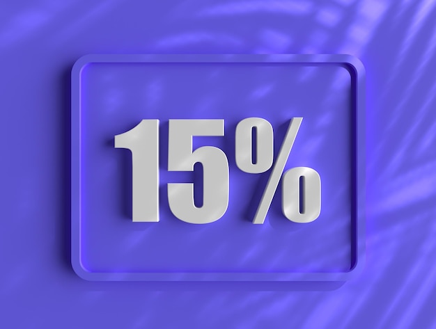 Número 15 por ciento de fondo 3d