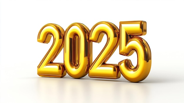 Número 2025 3d de ouro
