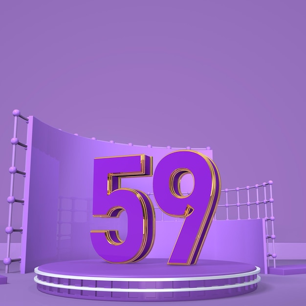 número 3d en la representación del podio