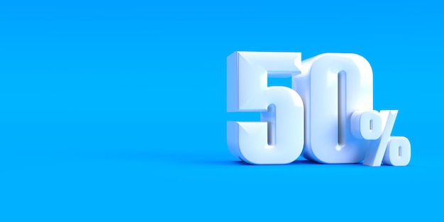 Número 50 por ciento 3d