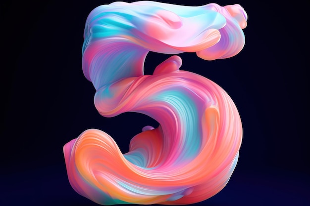 Número cinco colorido Símbolo 5 Invitación para una fiesta de quinto cumpleaños aniversario de negocio o cualquier evento que celebre un quinto hito IA generativa