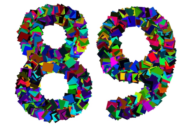 Número colorido 89 para o conceito de matemática