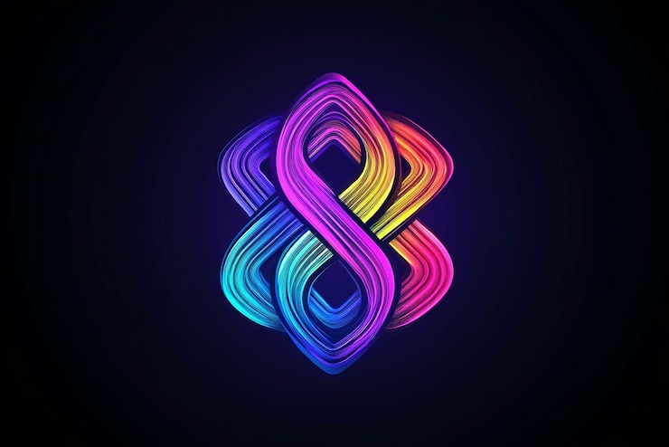 Foto un número colorido de líneas de colores del arco iris