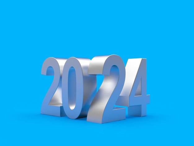 Foto número de ano novo de prata de 2024