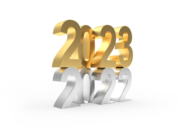 El número dorado del Año Nuevo reemplaza al número plateado saliente del año anterior.