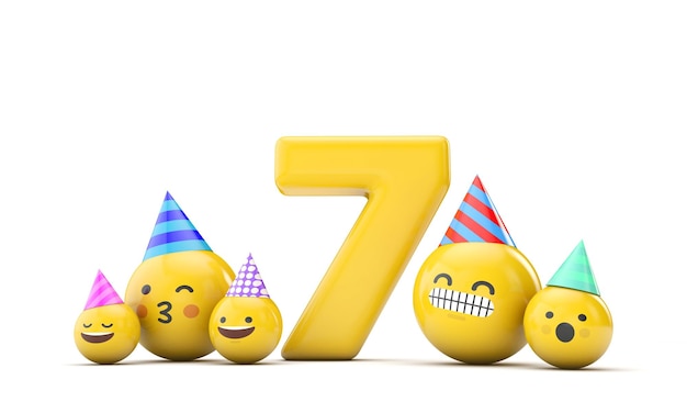 Número emoji fiesta de cumpleaños celebración d render