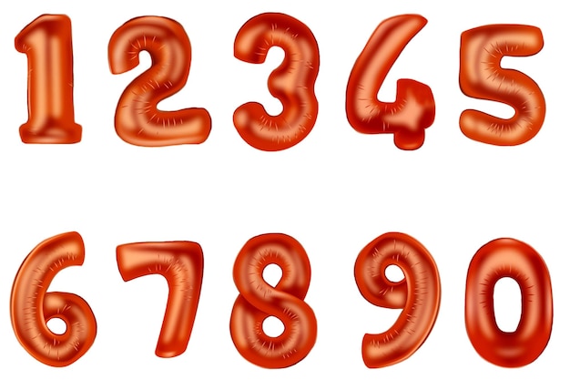 un número de números rojos que dicen 7 y 7