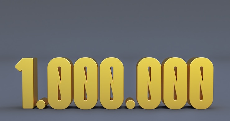Foto número de oro 1 millón aislado