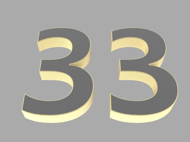 Foto número de oro dígito 3d ilustración uno dos tres