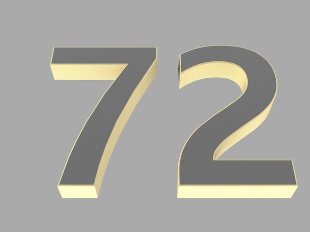 Número de oro dígito 3d ilustración uno dos tres