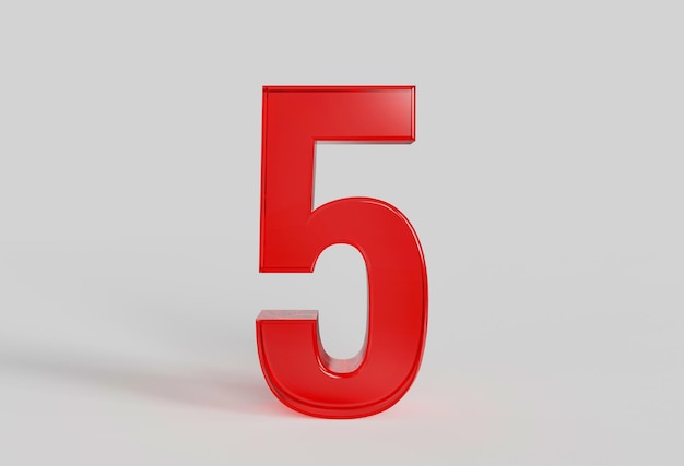 Número rojo 5