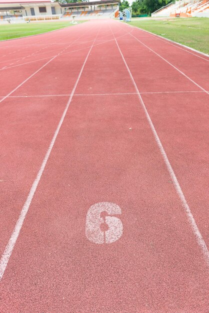 Número seis da corrida de pista