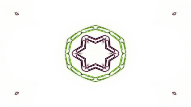 Números abstractos y letras Concepto Patrón simétrico Caleidoscopio decorativo ornamental Movimiento Círculo geométrico y formas de estrella