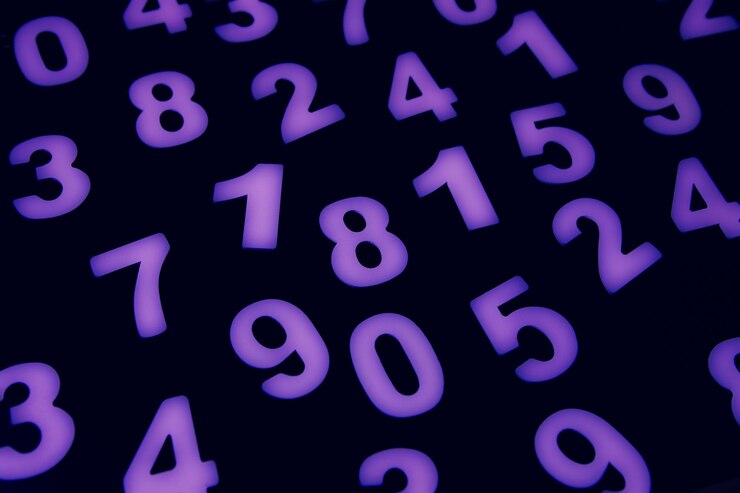 Foto números aleatorios flotantes en una cuadrícula de alta tecnología