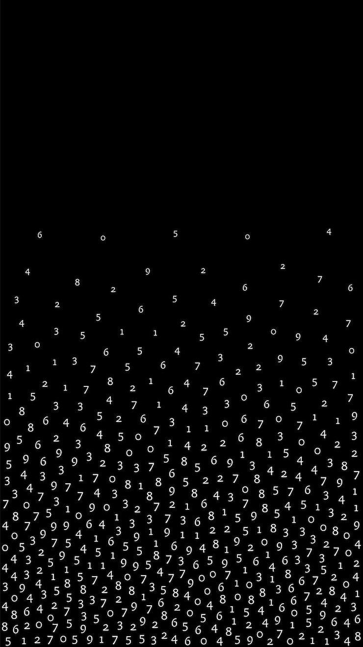 Foto números en caída concepto de big data dígitos voladores ordenados blancos binarios