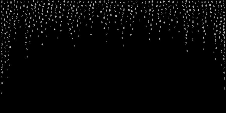 Foto números en caída concepto de big data dígitos voladores ordenados blancos binarios